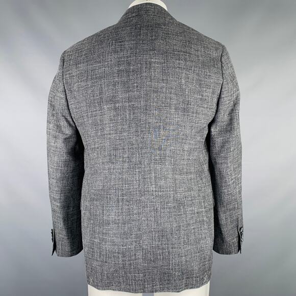 JOSEPH ABBOUD Size 40 Grey White Woven Wool Linen Sport Coat - Picture 4 of 10
